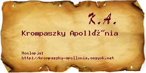 Krompaszky Apollónia névjegykártya